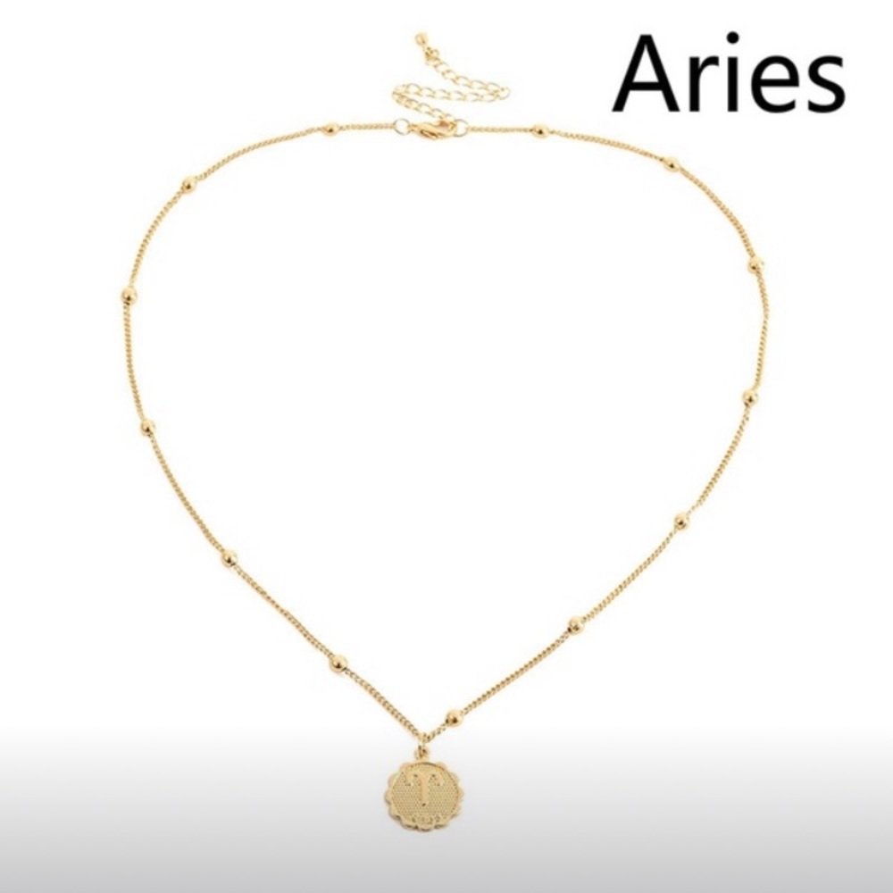 Aries Constellation Gold Stainless Steel Necklace